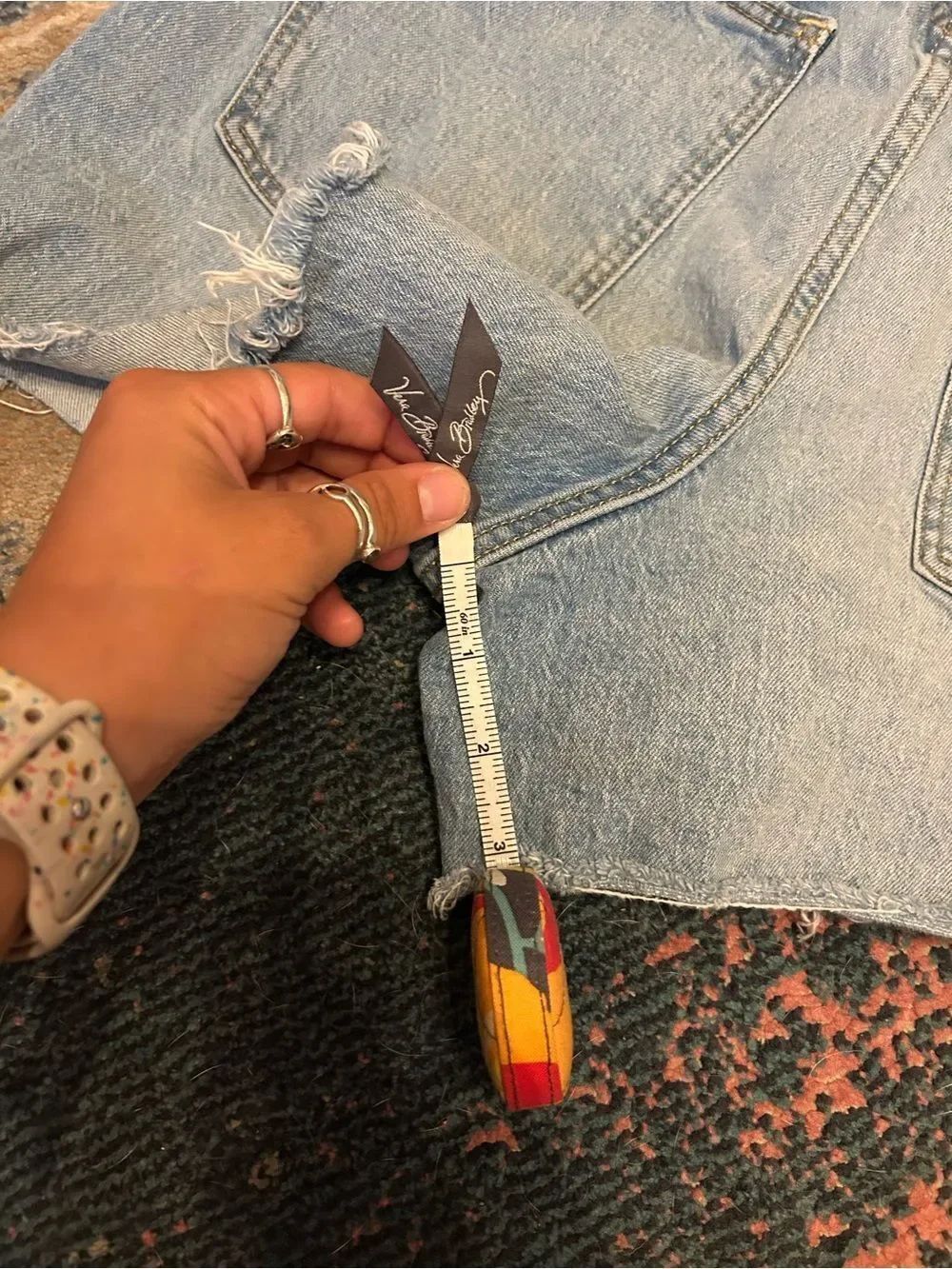 Universal Thread Light Blue Distressed Denim Button-Fly Shorts - Picture 4 of 4